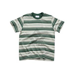 Camiseta de Manga Corta a Rayas para Hombre, Cuello Redondo, Tejida, Casual, Corte Regular, Azul y Blanco, Estampada - Product Image 3