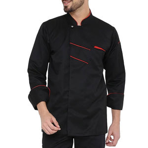 เสื้อเชฟสำหรับร้านอาหาร บริการ OEM / เสื้อเชฟผู้ชายแบบใหม่ ดีไซน์ทันสมัย สั่งทำได้ตามต้องการ สวมใส่สบาย - Product Image 1