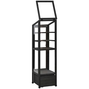 62.4 pouces étagères réglables Portable Mini cadre froid boîte de rangement mobile noir extérieur/intérieur utilisation bois jardin serre - Product Image 3