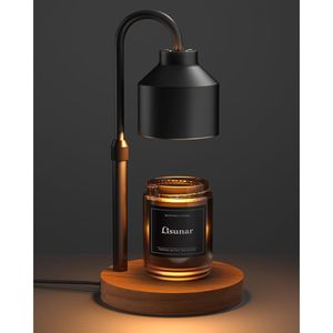 Adjustable Height Electric Candle Warmer Lamp with <b>Timer</b> Black Wax Warmer Jar for Jar Candles - Product Image 1