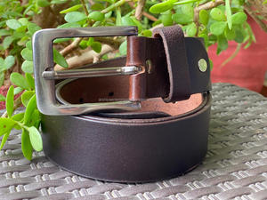 Nuevo elegante e informal hecho a mano de cuero genuino Real cinturón clásico para hombres personalizado grano completo desgastado cinturón de cuero Real para hombres - Product Image 3