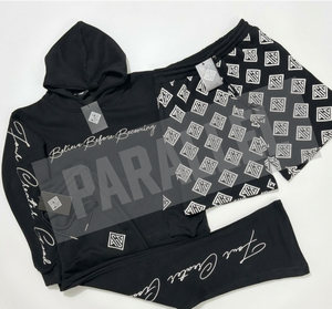 Ensemble streetwear pour homme en molleton respirant tricoté 360g avec broderie personnalisée, sweat à capuche et pantalon de survêtement pour l'hiver - Product Image 4