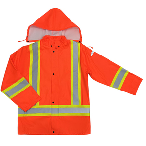 High Visibility Reflective <b>Jacket</b> with Hood Waterproof Safety Clothing for Industrial <b>Construction</b> <b>Work</b> OEM Custom - Product Image 6