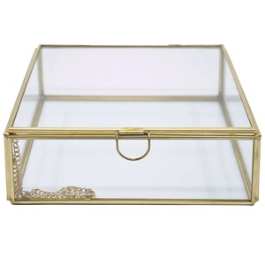 Boîte à bijoux en laiton et verre pour ranger colliers et bagues, idéale pour offrir en cadeau, boîte à bijoux en laiton - Product Image 1