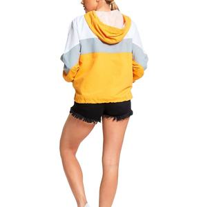 Chaqueta cortavientos para mujer al por mayor tela de poliéster personalizada alta calidad oversize capucha larga cortavientos de nailon colores sólidos - Product Image 5