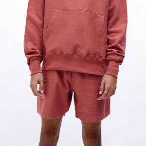 Oversized <b>Red</b> Hooded <b>Sweatshirt</b> Set With Pocket Design Casual Autumn Wear <b>Men</b> Solid Color Fleece Knitted Joggers - Product Image 5