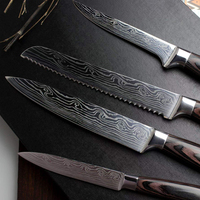 Ensemble de couteaux de chef en acier damas fait main de haute qualité, 10 pièces, qualité professionnelle, manches en bois durables, pour le camping en plein air et la cuisine