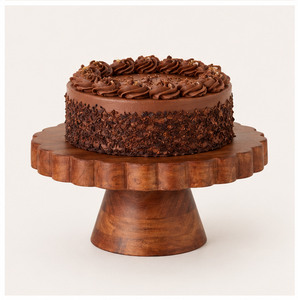 Soporte de Madera Ecológico Hecho a Mano con Borde Festoneado para Tartas, Pedestal Rústico para Exhibición de Postres en Bodas, Soporte de Madera de Una Sola Capa - Product Image 6