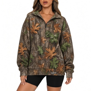 Sudadera Oversize de Manga Larga con Media Cremallera y Estampado de Leopardo Blanco y Negro para Mujer, Estilo Relajado y de Moda para Uso Diario al por Mayor - Product Image 6