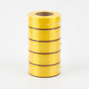 25mm Yellow Single Face Satin Ribbon Factory Direct 5 Rolls x 8 Meter for Gift <b>Boxes</b> Retail Displays Wedding Decor Florists Bulk - Product Image 1