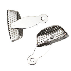 Plateaux d'empreinte dentaire manuels légers en acier inoxydable autoclavables pour prothèses dentaires, certifiés CE, pour l'hygiène buccale - Product Image 3