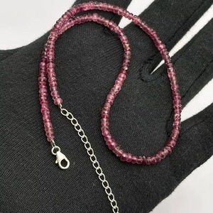 Natural Pink Tourmaline Faceted Rondelle Gemstone Necklace 4MM Pink Tourmaline Choker Necklace Fashion Jewelry For Men Women - Product Image 4