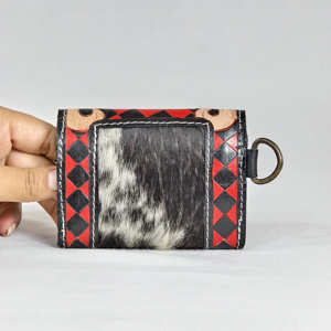 Top Selling Genuine Leather Card <b>Holder</b> Snap Closure Multi-functional <b>Wallet</b> Canvas Lining Minimalist Style Short Length - Product Image 5