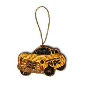 Adorno de Taxi Amarillo de Nueva York Hecho a Mano con Cuentas – Decoración Colgante de Recuerdo de Nueva York con Bordado Zari al por Mayor - Product Image 3