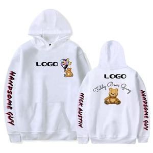 Sudadera con capucha para hombre, prenda profesional de OEM y ODM, con impresión de logotipo personalizado, Color blanco, venta al por mayor - Product Image 1