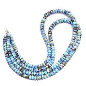 Cuentas redondas lisas de turquesa AAA de 5mm-7mm, turquesa lavanda natural de Golden Hills, Kazajstán, piedra preciosa para joyería. - Product Image 2