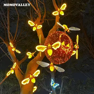 Momovalley halloween vibrant eye catching unique bee shaped 3d theme led decor park light christmas decorative lighting