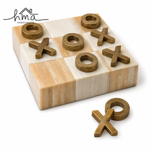 Jeu de Tic Tac Toe en Bois Marron Foncé Carré avec Lumières, Pièces Croisées et Rondes, Ensemble de Puzzle Décoratif pour Table - Product Image 4