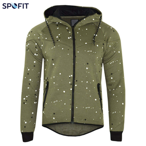 Conjunto Deportivo SPOFIT para Hombre, Sudadera con Capucha y Cierre Completo, Pantalones con Estampado de Puntos Verde Oliva, Transpirable, para Otoño - Product Image 4