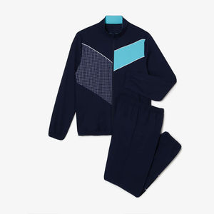 Mens Navy Blue Printed Tracksuit Set Full Zip Stand Collar <b>Track</b> <b>Jacket</b> Jogger Pants Athletic Sportswear Casual Two Piece <b>Track</b> - Product Image 4