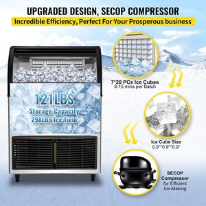 Macchina per il gelato commerciale grande spazio di archiviazione 300 libbre/24 ore 121 libbre con controllo WiFi del pannello LCD aggiornato compressore SECOP include 2 acqua - Product Image 2