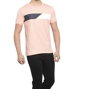 Camiseta de hombre 100% poliéster de color sólido, transpirable, ligera, de manga corta, en venta. - Product Image 4