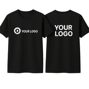 T-shirt 100% coton, coupe classique, léger, séchage rapide, respirant, uni, teinture unie, tricot, décoration de logo, décontracté d'été - Product Image 2