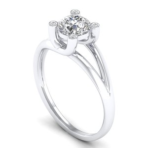REYES Sterling <b>Silver</b> <b>925</b> Round Cut 0.87 Carat Moissanite Engagement <b>Ring</b> For Women Original 14K White Gold New Arrival Jewelry - Product Image 2