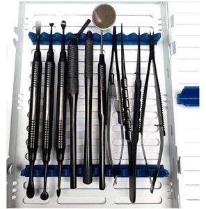 Kit de Cirugía Oral Periodontal de 10 Piezas, Instrumentos Microquirúrgicos Dentales de Acero Inoxidable con Recubrimiento Negro, Grado Profesional Manual, CE - Product Image 1