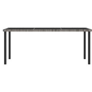 Ensemble de salle à manger pour patio en polyrotin gris et noir avec table en acier thermolaqué et verre – Mobilier d'extérieur élégant - Product Image 4