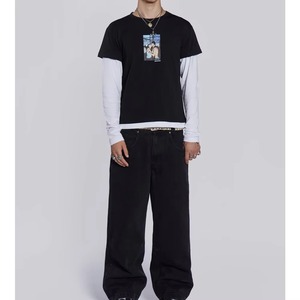 เสื้อยืดคอตตอน 100% ระบายอากาศได้ดี เป็นมิตรกับสิ่งแวดล้อม ทรงโอเวอร์ไซส์ สองชั้น หนานุ่มพิเศษ สำหรับผู้ชาย วัยผู้ใหญ่ มีจำหน่ายแล้ว - Product Image 2