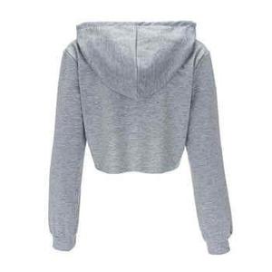 Women's Cropped Hoodie Casual Fashion Long Sleeve Pullover Hooded Sweatshirt Streetwear <b>Crop</b> <b>Top</b> - Product Image 6