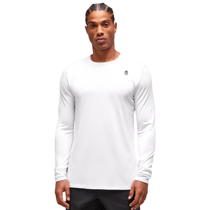 <b>Mens</b> Slim Fit <b>Long</b> <b>Sleeve</b> T <b>Shirt</b> <b>White</b> Stretch Performance Gym Training Athletic Sports Casual Activewear Top - Product Image 3