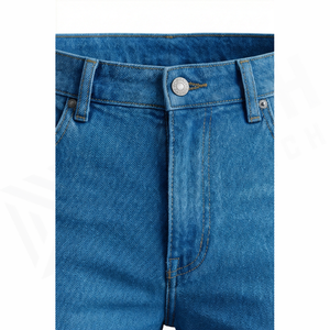 Pantalones Vaqueros de Mezclilla de Corte Recto y Ajustado para Hombre, Cintura Media, Estilo Casual, Lavado Regular, Color Azul Primavera - Product Image 6