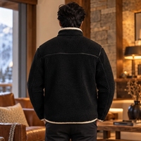 Veste zippée en polaire Sherpa pour homme, conçue avec un intérieur en polaire brossé, fermeture éclair sur toute la longueur, deux poches latérales