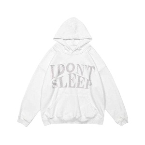 Sudadera con Capucha Personalizada para Hombre, Bordada con Pedrería, Talla Grande, con Logotipo Personalizado, Sin Forro, de Felpa, para Invierno - Product Image 1