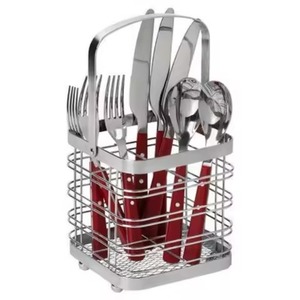 Stainless Steel Cutlery Holder Basket with Handle <b>Kitchen</b> Utensil Organizer Rack for Fork Spoon Knife Storage <b>caddy</b> - Product Image 1