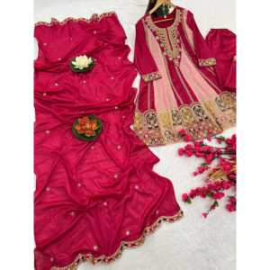 Magnifique ensemble haut-bas et dupatta pour femmes avec broderie multi-aiguilles pour les fêtes - Product Image 3