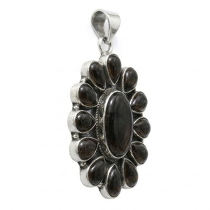 Pendentif en quartz fumé naturel en argent sterling 925, fait main, style tribal vintage, bijoux en argent pour femmes - Product Image 2