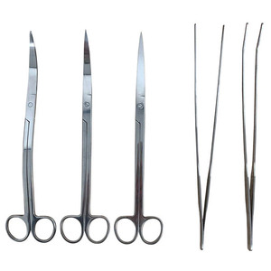 Juego de Herramientas de Acero Inoxidable para Acuarios, Tijeras para el Cuidado de Plantas Acuáticas, Pinzas Rectas y Curvas, Kit para Peceras - Product Image 1