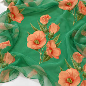 Vestido de Chifón Estampado Floral Amarillo con Tela Transparente, Vestido de Chifón Floral Saffron Garden, Vestido de Chifón Ochre Bloom - Product Image 3