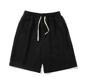 Shorts de course tricotés d'été pour hommes, grande taille, noirs, amples, décontractés, respirants, personnalisables, pour le basketball et la gym - Product Image 3