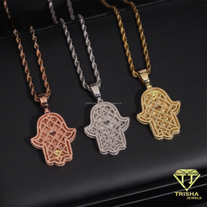 จี้เพชรโมอิสซาไนต์รูปมือฮิปฮอป ดีไซน์แบบ Iced Out ทำจากเงินแท้ 925 เครื่องประดับสำหรับผู้ชาย - Product Image 5