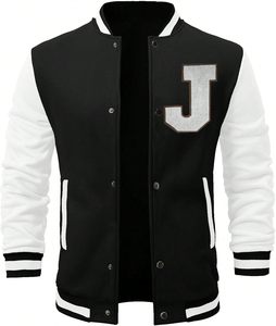 Fashion Forward Letterman <b>Jacket</b> for <b>Men</b> Premium Varsity Style Wool Blend Fabric Leather Sleeve Construction - Product Image 5