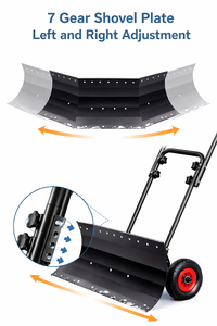 Pousse-neige en forme de U avec roues, lame réglable de 40 po x 17 po et poignée, pelle à neige en acier pour usage extérieur ODGWTO019 - Product Image 6