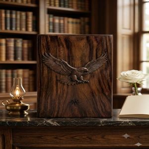 Wooden Cremation Urn Adult <b>Ashes</b> Memorial Urn carved Eagle Decorative Burial <b>Keepsake</b> <b>for</b> Columbarium - Product Image 3