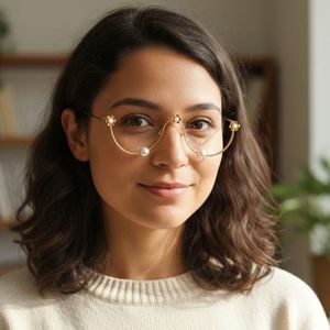 Handmade Brass Gold Plated Facelet eyewear Jewelry Set for Women Bridal Indian Necklace & Earrings Wholesale Manufacturer - Product Image 1