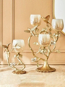 เชิงเทียนโลหะแบบคู่ดีไซน์คลื่นทันสมัยเชิงเทียนโลหะที่มีเอกลักษณ์ของตกแต่งโต๊ะแบบร่วมสมัยที่กลางโต๊ะงานแต่งงานสุดหรู - Product Image 5