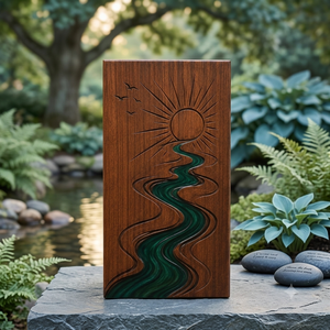 Custom Wooden <b>Memorial</b> Urn Crystal Inlay Cremation Keepsake <b>Box</b> Carved Funeral Decoration - Product Image 5