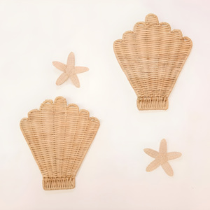 Décoration intérieure pour chambre de bébé et de tout-petit, vente en gros, ensemble d'autocollants muraux en rotin et coquillages, décoration de chambre d'enfant - Product Image 4